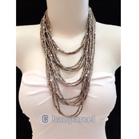 Necklaces Handmade From Bead Layer With Silver Metal