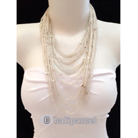 Necklaces Handmade From Bead Layer With Silver Metal