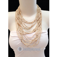 Necklaces Handmade From Bead Layer With Silver Metal