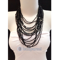 Necklaces Handmade From Bead Layer With Silver Metal