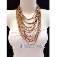 Necklaces Handmade From Bead Layer With Silver Metal