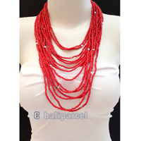 Necklaces Handmade From Bead Layer With Silver Metal