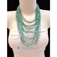Necklaces Handmade From Bead Layer With Silver Metal