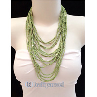 Necklaces Handmade From Bead Layer With Silver Metal
