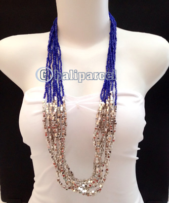 Necklaces Handmade From Bead With Silver Metal