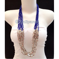 Necklaces Handmade From Bead With Silver Metal