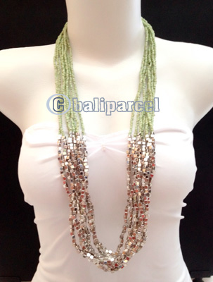 Necklaces Handmade From Bead With Silver Metal