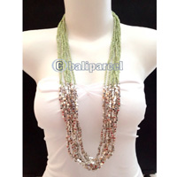 Necklaces Handmade From Bead With Silver Metal
