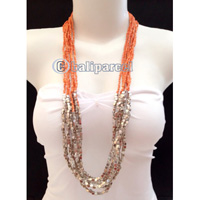 Necklaces Handmade From Bead With Silver Metal