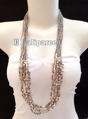 Necklaces Handmade From Bead With Silver Metal