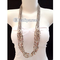 Necklaces Handmade From Bead With Silver Metal