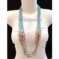 Necklaces Handmade From Bead With Silver Metal