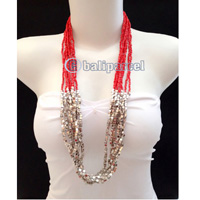 Necklaces Handmade From Bead With Silver Metal