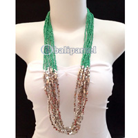 Necklaces Handmade From Bead With Silver Metal