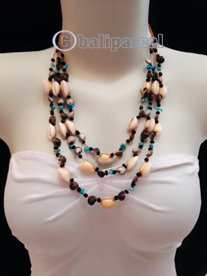 Necklaces Handmade From Bead With Shell And Stone
