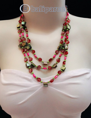 Necklaces Handmade From Bead With Shell And Stone