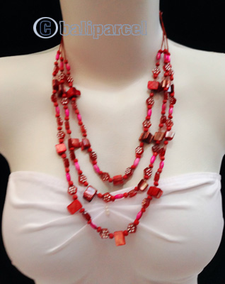 Necklaces Handmade From Bead With Shell And Stone
