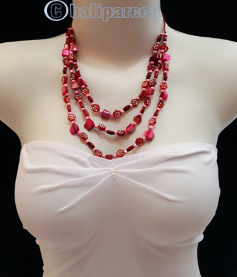 Necklaces Handmade From Bead With Shell And Stone
