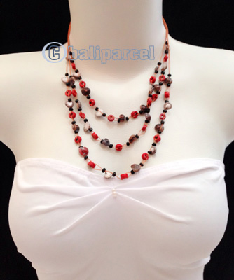Necklaces Handmade From Bead With Shell And Stone