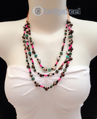 Necklaces Handmade From Bead With Shell And Stone