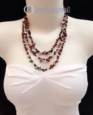 Necklaces Handmade From Bead With Shell And Stone