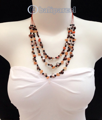Necklaces Handmade From Bead With Shell And Stone