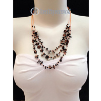 Necklaces Handmade From Bead With Shell And Stone