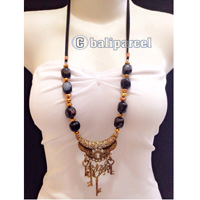 Necklaces Handmade From Stone With Crystal And Metal