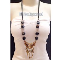 Necklaces Handmade From Stone With Crystal And Metal
