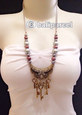 Necklaces Handmade From Stone With Crystal And Metal