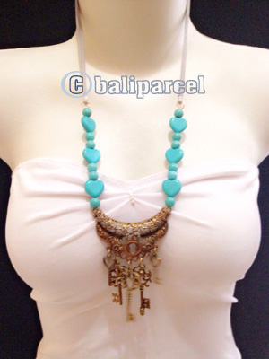 Necklaces Handmade From Stone With Crystal And Metal