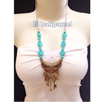 Necklaces Handmade From Stone With Crystal And Metal