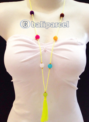 Necklaces Tassel With Bead And Pompom