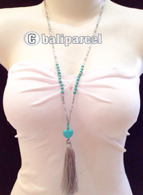 Necklaces Tassel Beads And Turquoise Stone