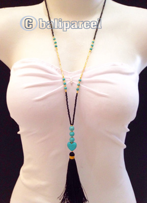 Necklaces Tassel Beads And Turquoise Stone