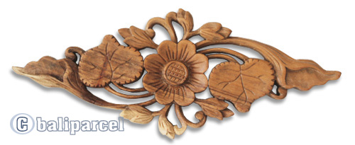 Wooden Wallhanging Lotus, Handmade From Suar Wood With Natural Polished