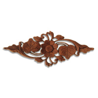 Wooden Wallhanging Lotus, Handmade From Suar Wood With Brown Polished
