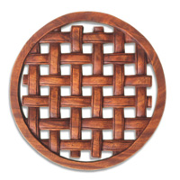 Wooden Wallhanging, Handmade From Suar Wood With Brown Polished