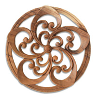 Wooden Wallhanging, Handmade From Suar Wood With Natural Polished