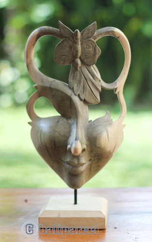Wooden Mask Carving, Handmade From Waru Wood
