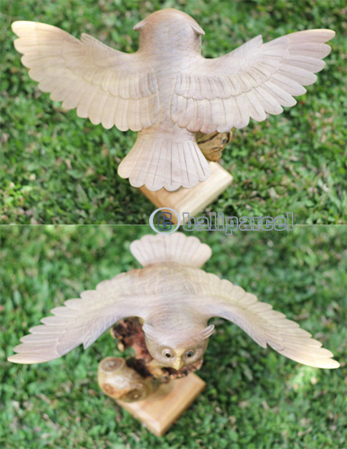 Wooden Owl, Handmade From Waru Wood