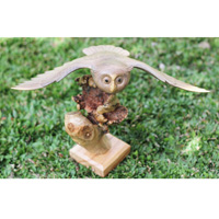Wooden Owl, Handmade From Waru Wood