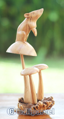 Wooden Mushrooms With Mouse Parasite Wood