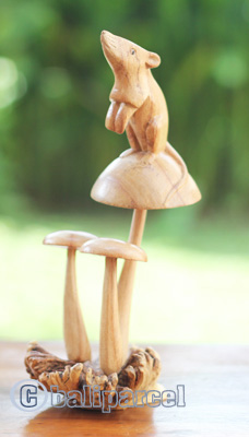 Wooden Mushrooms With Mouse Parasite Wood