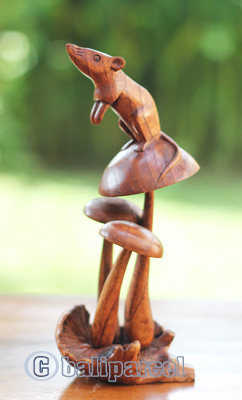 Wooden Mushrooms With Mouse Parasite Wood