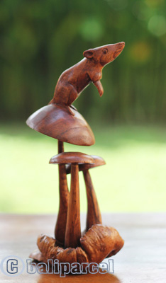 Wooden Mushrooms With Mouse Parasite Wood