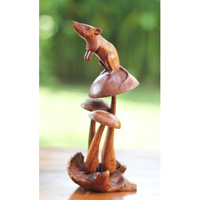 Wooden Mushrooms With Mouse Parasite Wood