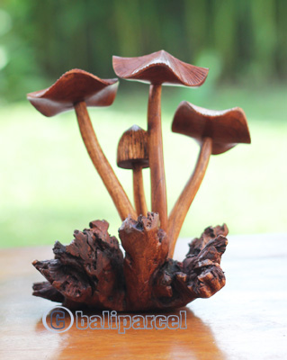 Wooden Mushrooms With Parasite Wood