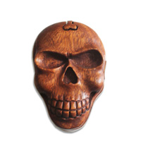 Wooden Skull Box, Handmade From Suar Wood