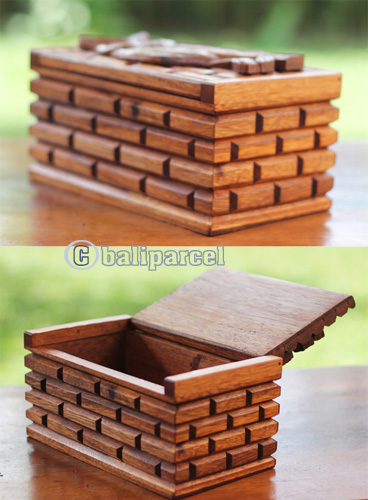 Wooden Owl Box, Handmade From Suar Wood